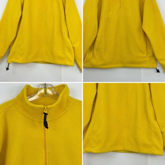 Old Navy vintage y2K Yellow Fleece 1/4 Zip Pullover Sweater Size L - Picture 9 of 16